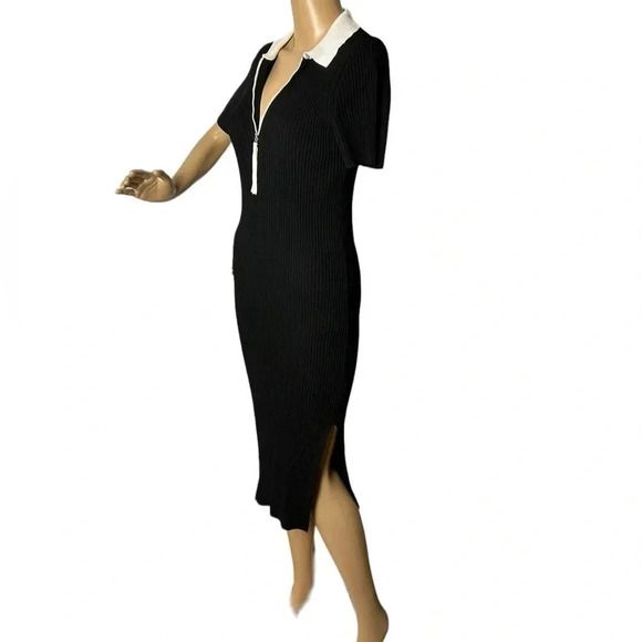 Rag & Bone dress.Black ribbed Cadee Polo,event , career, retro vibe,classy - Picture 2 of 15